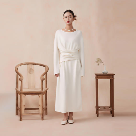 东黎 • 山羊绒女士春秋长袖连衣裙 3372 商品图2