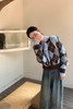 LNNNS 复古菱格纹针织开衫外套 19314 商品缩略图1