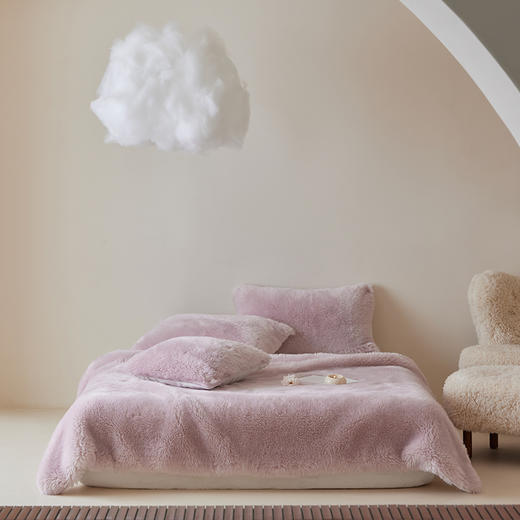 自然醒高奢纯色卡达尔羊毛绒毯保暖加厚休闲盖毯沙发毯秋冬双面绒卧室毯MT 商品图7