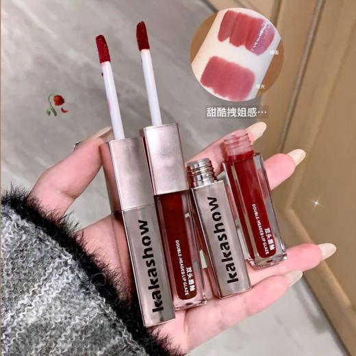 平价优选：第2支半价！唇釉哑光镜面双质持妆双头唇釉哑光镜面双质地口红细腻丝滑不卡纹显白唇釉 C382 kakashow 商品图7