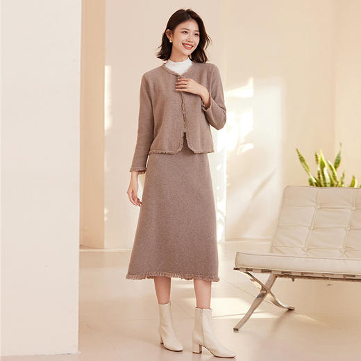 馥迦新中式毛边羊毛开衫 商品图4