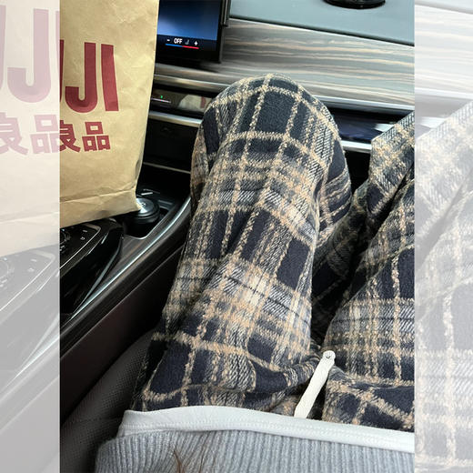 <曾小咸推荐>黑青格毛呢阔腿裤 不加绒日常139/件 活动价89.99！！加绒日常159/件 活动价99.99！！【预售款，预计3-15天发货】 商品图0