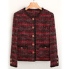 丁摩 红色名媛小香风外套羊毛短外套春款8891 商品缩略图0