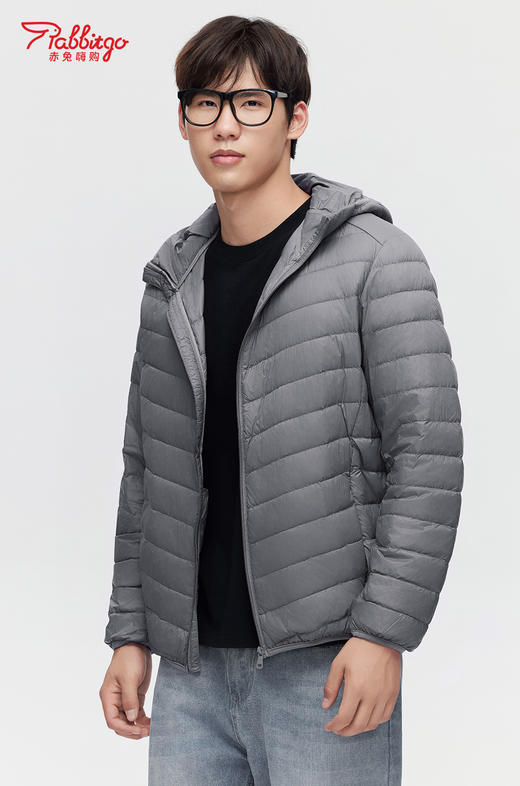 赤兔嗨购轻薄羽绒服男2024年冬季新款立领连帽修身运动短款鸭绒保暖外套 商品图5
