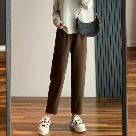 美拉德加绒裤！2024冬季加厚保暖奥利绒休闲萝卜裤显瘦24新款毛呢裤！ 商品图3