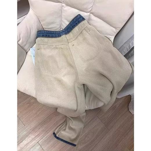  浅幼加绒加厚直筒牛仔裤 柔软亲肤 加绒加厚 中高腰直筒版型 修饰腿型显腿长 商品图6