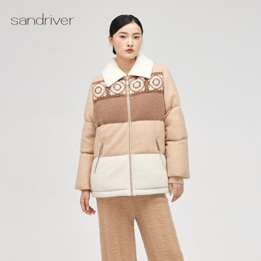 西藏羊绒手钩花渐变色羽绒服SJF96W254N 商品图0