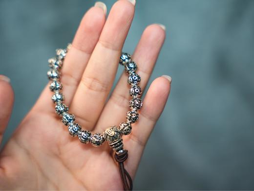限时折扣（4.5折）丨六字真言珠串银手链（小）丨S925克重42 商品图5