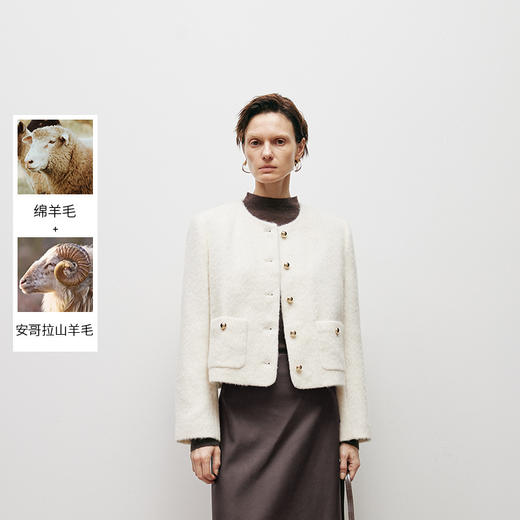 【商场同款】麦檬冬优雅小香风毛毛外套5EA113111 商品图0