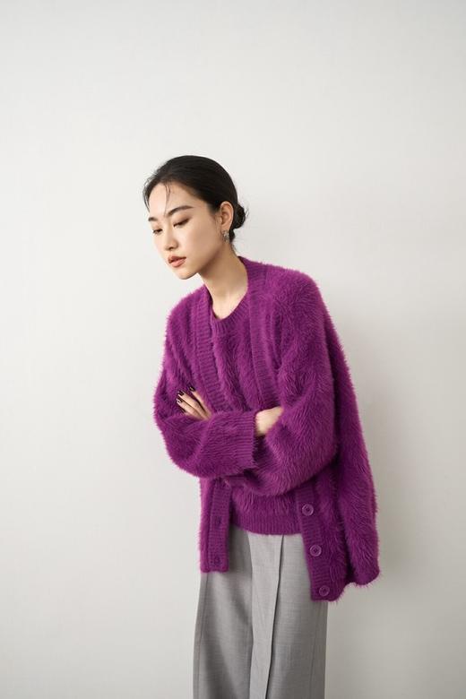 ANSUABEL 紫色时髦款针织开衫外套 19293 商品图3