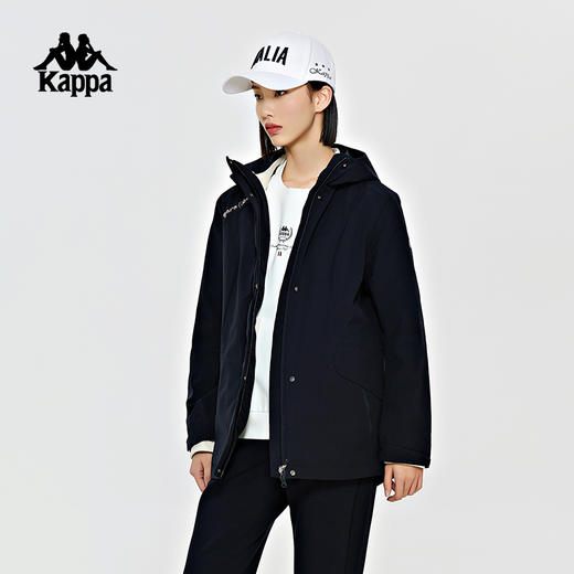 卡帕（Kappa）防风衣2023新款女冬三合一夹克休闲外套连帽字母开衫K0D82FJ44 商品图2