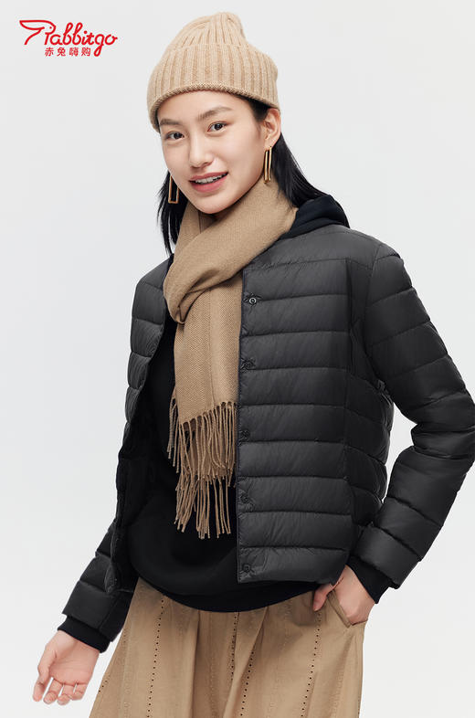 赤兔嗨购轻薄羽绒服女2024年冬季新款圆领修身运动短款内胆鸭绒保暖外套 商品图4
