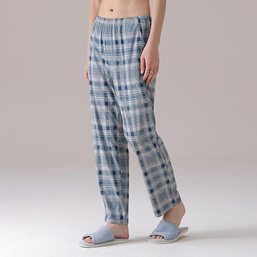 雀说 阳离子德绒睡裤男秋冬款羊绒蚕丝长裤家居裤H38 商品图0