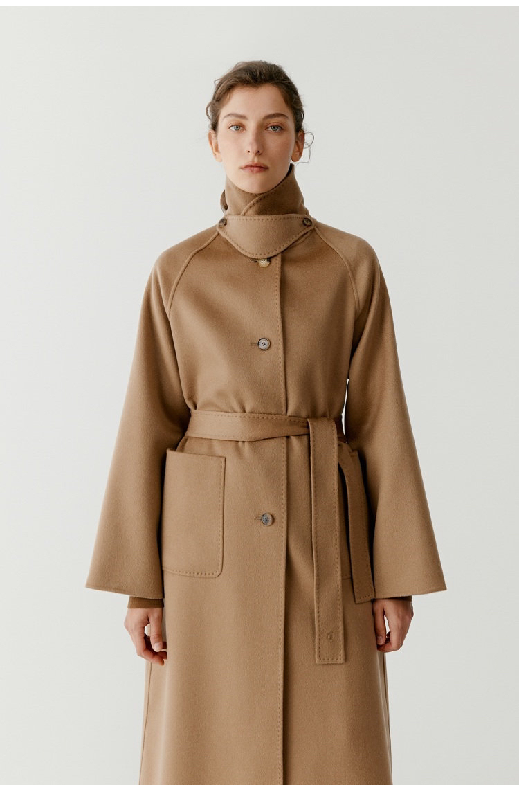 全羊绒轻暖双面呢插肩袖大衣 舒适廓形 简约大气 直身版型 适应各种身