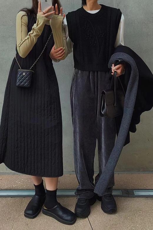 LNNNS 黑色夹棉设计感连衣裙 15012 商品图2