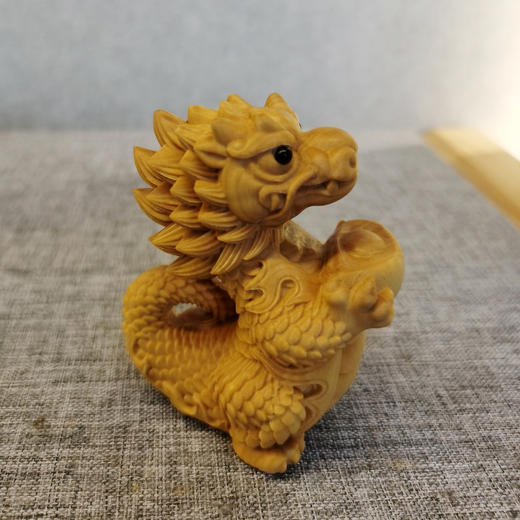招财龙°黄杨木雕摆件 商品图2
