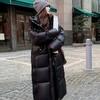 丁摩 90白鹅绒长款连帽外套女爆款黑金羽绒服大衣4ZF-20810 商品缩略图1