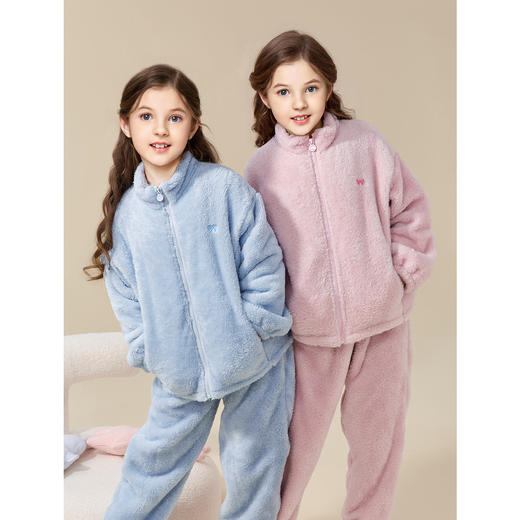 笛莎Deesha 女童家居服2024冬季新款女童长袖居家外出套装 商品图0