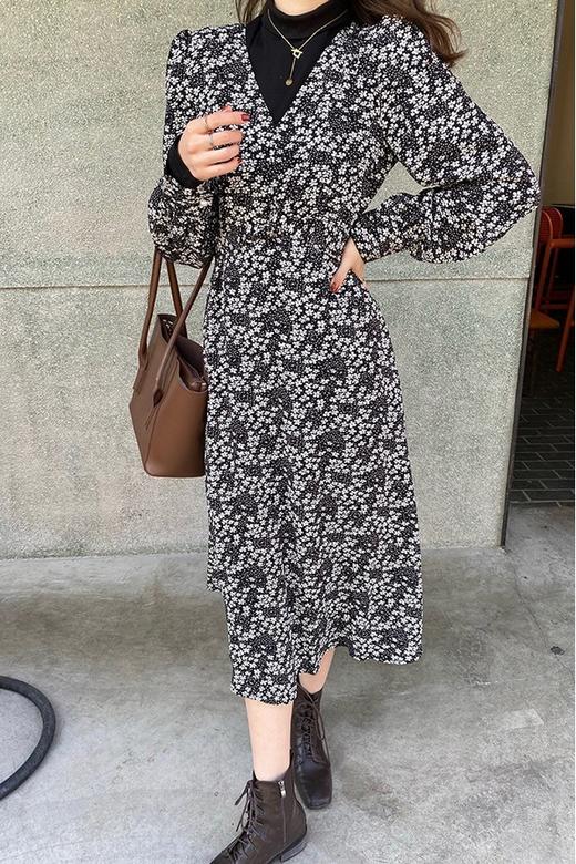 L.Fleuri 黑色碎花温柔两件套 15013 商品图4