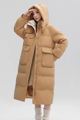 ELLA JADE 长款连帽白鸭绒外套 19481