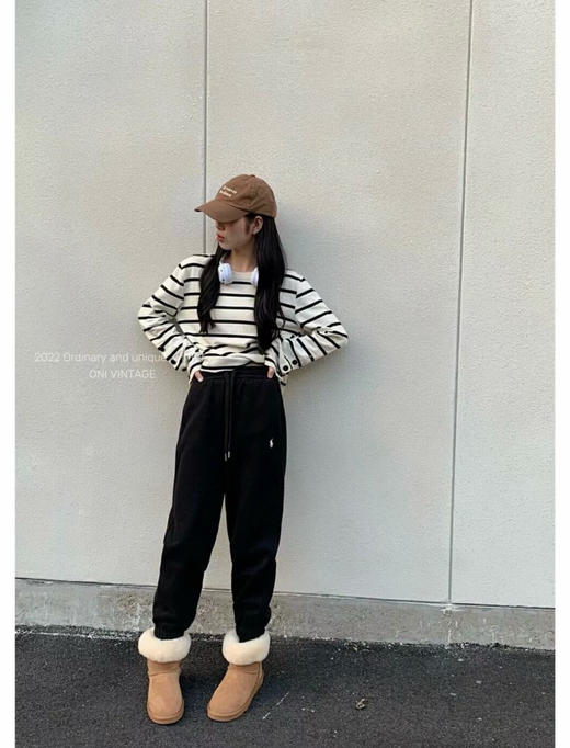 【捡漏】自产 polo小马标 加绒 休闲运动 束脚卫裤 成人款 青少年可穿 可配亲子 商品图0