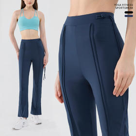 跃牌【小甜心】系列 秋冬新款高腰收腹修身显瘦中线喇叭裤子3364