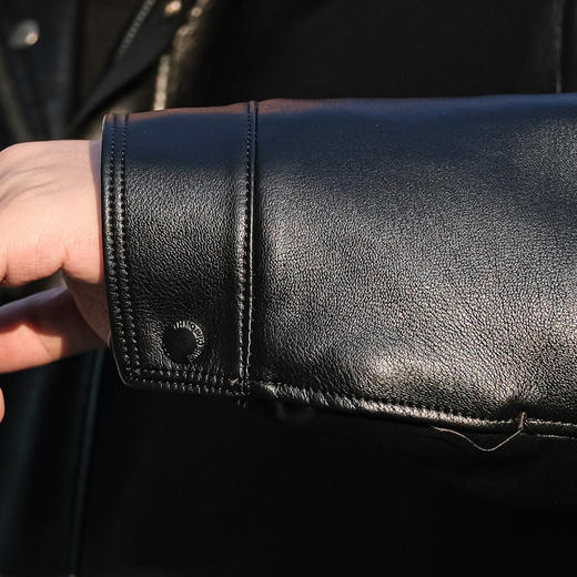 【新款DTX】大依优型大码大毛领皮衣棉服加绒皮夹克PU外套加肥加大肥佬休闲上衣男士胖子秋冬 商品图5