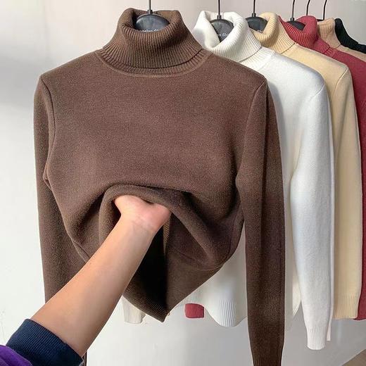 雀说 高品质加厚一体绒高领打底衫女加厚保暖上衣 商品图8