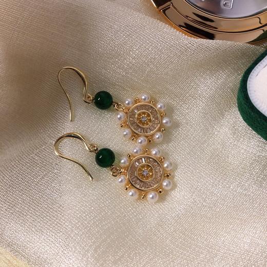 7DAYS幸运年轮玉髓珍珠耳环 商品图2