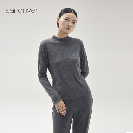 精纺羊绒针织女高领打底衫SJF96W337N 商品图4