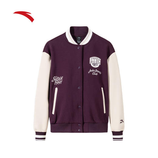 安踏加绒棒球服 女款冬季保暖休闲外套夹克针织运动上衣162448703N 商品图3