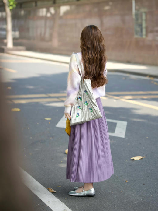 【百图lulu定制】【薰衣草半裙】灵动 仙气 紫色 千褶半裙 商品图4