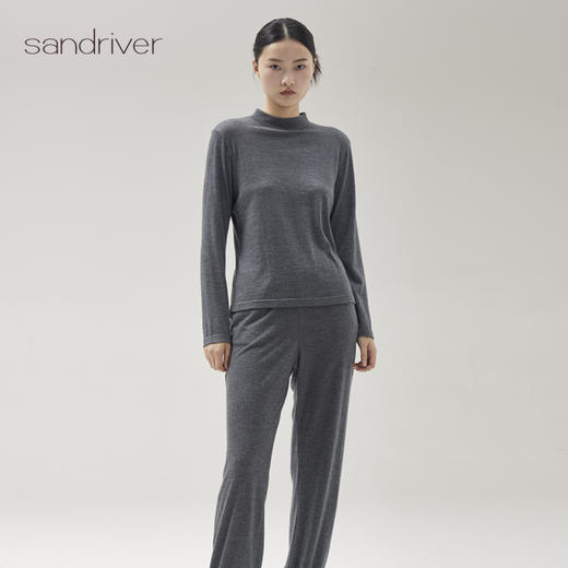 精纺羊绒针织女高领打底衫SJF96W337N 商品图3