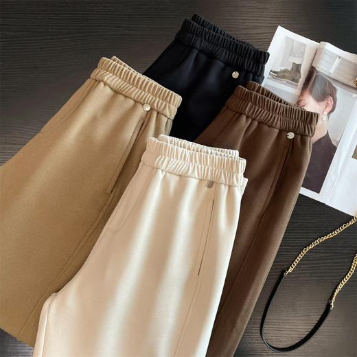 美拉德加绒裤！2024冬季加厚保暖奥利绒休闲萝卜裤显瘦24新款毛呢裤！ 商品图4