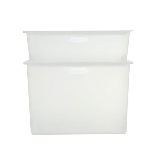 全格  整理收纳箱两件套（6L+17L)半透哑白 商品图0