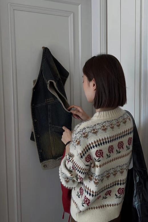 LNNNS 复古圆领提花毛衣 19371 商品图3