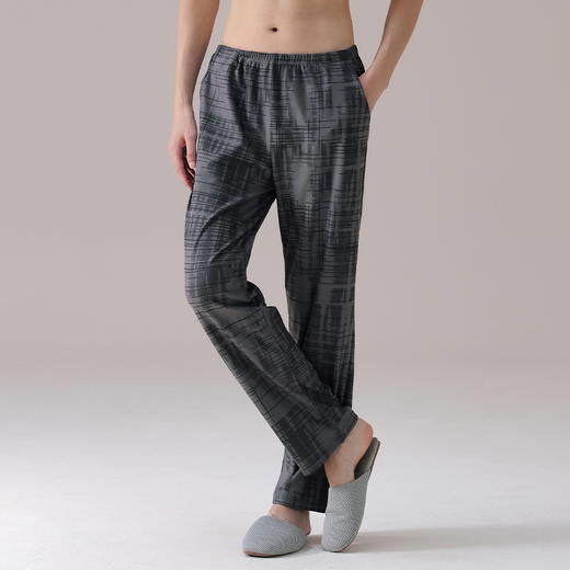 雀说 阳离子德绒睡裤男秋冬款羊绒蚕丝长裤家居裤H38 商品图9