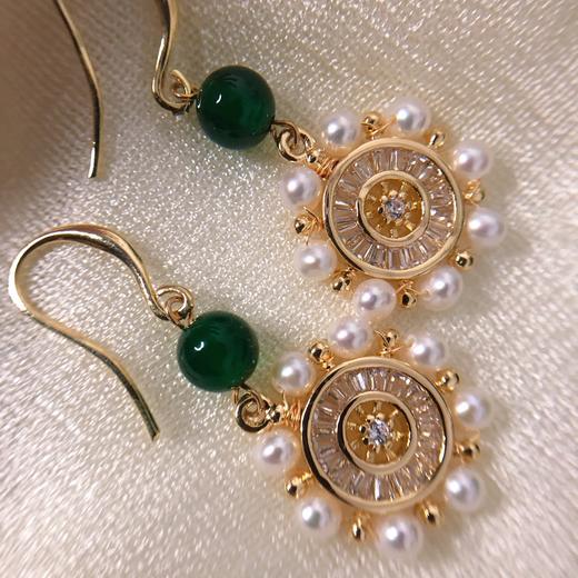 7DAYS幸运年轮玉髓珍珠耳环 商品图4