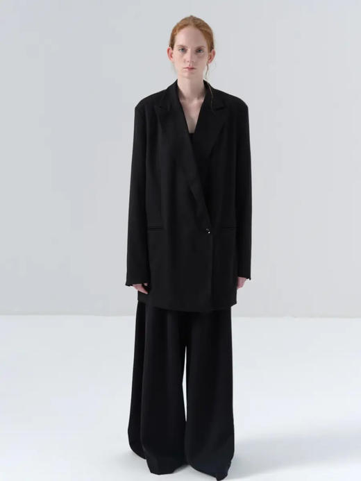 ranyepersonal｜blazer 粗斜纹廓形西装外套  [ 黑TOUCH24BL01-1] 商品图2