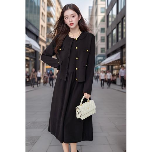 【清仓】奢姿秋季新款大码女装外套连衣裙套装胖妹妹休闲针织两件套5743903519 商品图4