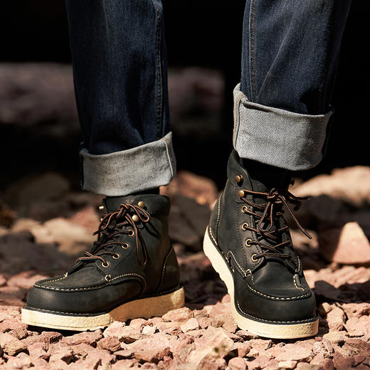 龙韬战术工装靴休闲男经典复古百搭户外马丁靴黄靴潮流男鞋 商品图1