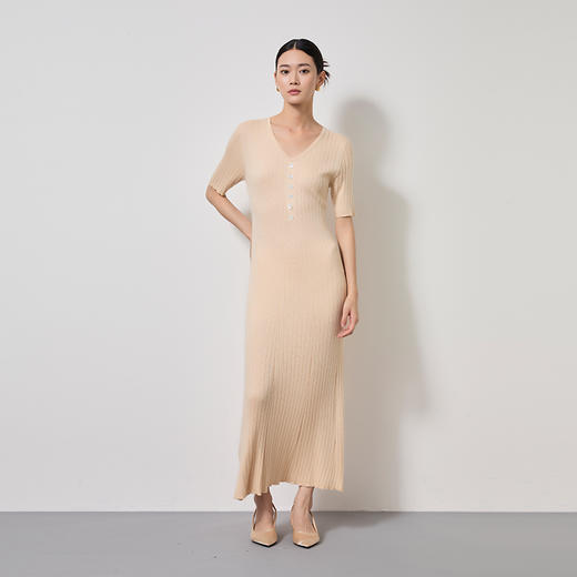 东黎 • 丝绒女士夏季V领带扣显瘦连衣裙 3219 商品图3