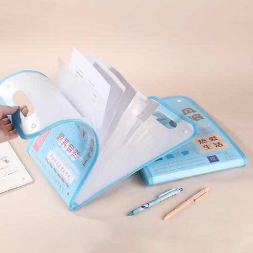 开学季福利！买一送一【13层大容量，试卷分类收纳】励志文学A4竖式立体风琴包学生试卷整理文件袋13格资料插页收纳册 商品图2