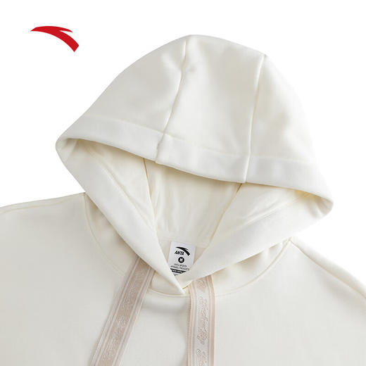 安踏泡芙绒卫衣女冬季加绒连帽套头衫休闲针织运动上衣162448701N 商品图7