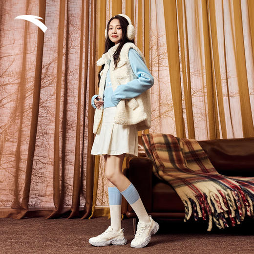 安踏陨石丨复古老爹鞋女冬季新款革网拼接潮流休闲鞋子122448856 商品图1