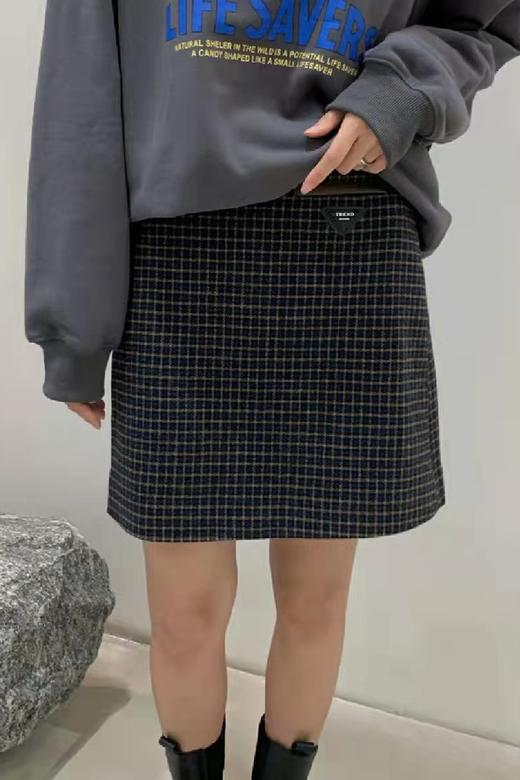 amadella 加厚毛呢格纹半裙 15011 商品图0