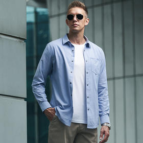 【张译同款】三代暗刃牛津纺长袖速干衬衫男衬衣遮肚腩春秋商务休闲通勤