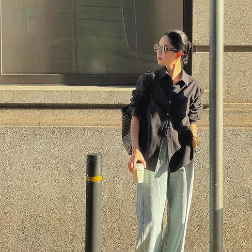 【顺丰包邮】44758 洛诗琳秋冬高奢法兰绒100羊毛男友风衬衫女801501 商品图2