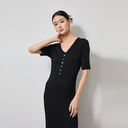 东黎 • 丝绒女士夏季V领带扣显瘦连衣裙 3219 商品图1