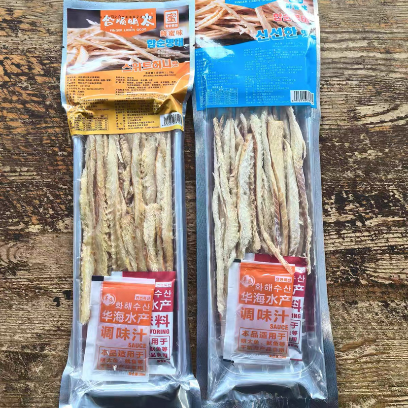 延边特产合顺明太鱼鲜香味蜂蜜味鱼丝真味鱼片内带蘸料延吉朝鲜族特色